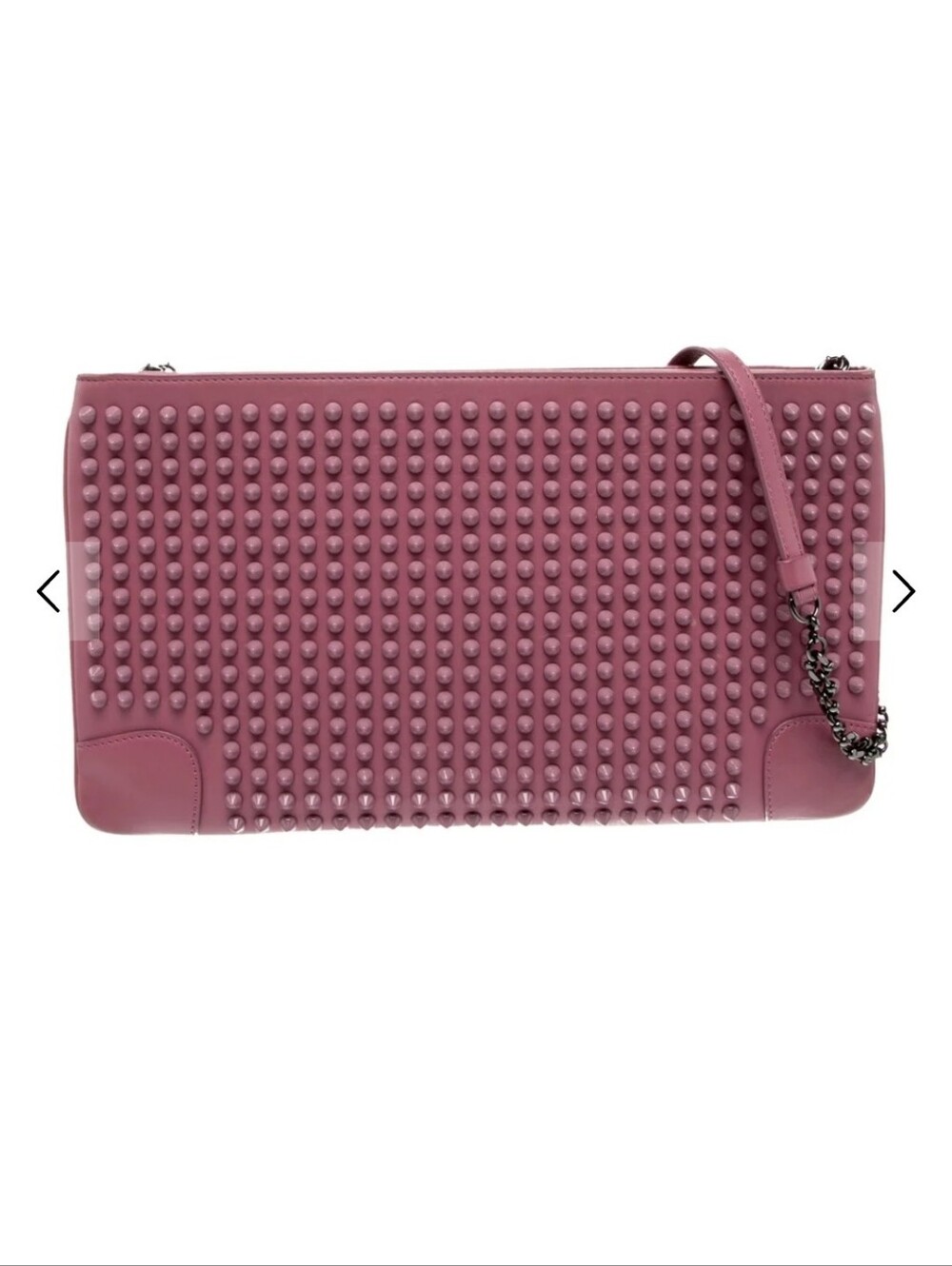 Christian Louboutin PRISTINE Mauve Pink clutch/crossbody & Dustbag